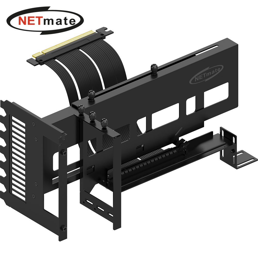 강원전자 넷메이트 PCI-E 4.0 라이저 케이블 지지대 키트 (블랙) [EZDIY-FAB] NM-HPI333