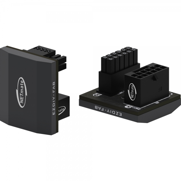 강원전자 넷메이트 600W 슬림 12VHPWR 변환 어댑터 (알루미늄 블랙/STD 180도) [EZDIY-FAB] NM-DPI18924