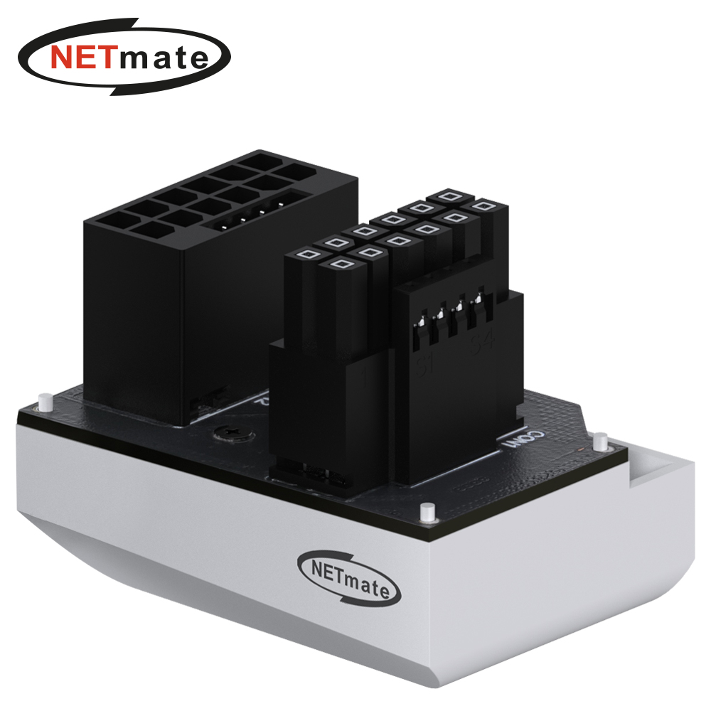 강원전자 넷메이트 450W 12VHPWR 변환 어댑터 (화이트/STD 180도) [EZDIY-FAB] NM-DPI18920