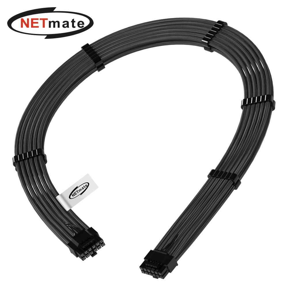 강원전자 넷메이트 PCI-E 5.0 12VHPWR 슬리빙 케이블 0.6m (블랙) [EZDIY-FAB] NM-DPR1922