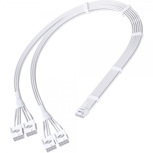 강원전자 넷메이트 12VHPWR to PCI-E 8핀x4 변환 슬리빙 케이블 0.45m (올화이트) [EZDIY-FAB] NM-DPR1852