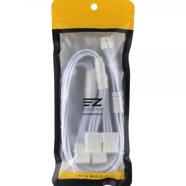 강원전자 넷메이트 12VHPWR to PCI-E 8핀x4 변환 슬리빙 케이블 0.45m (올화이트) [EZDIY-FAB] NM-DPR1852