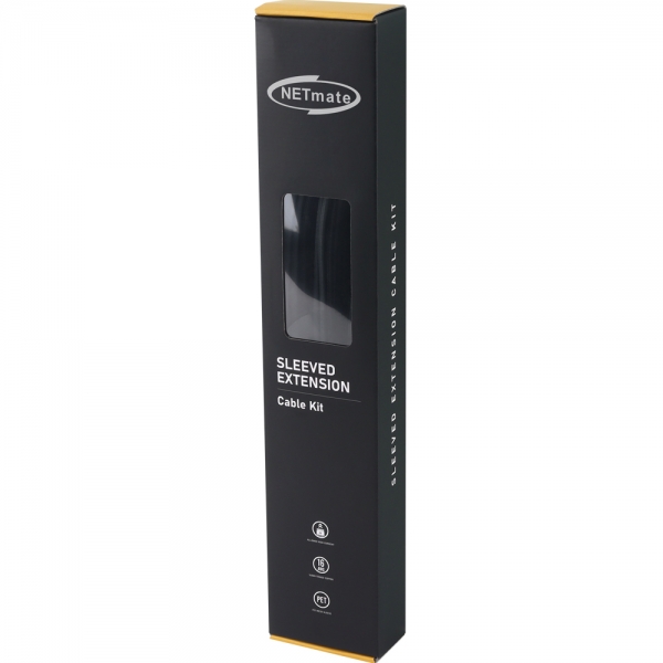 강원전자 넷메이트 PSU 연장 18AWG 슬리빙 케이블 세트 (블랙/그레이 6종) [EZDIY-FAB] NM-DPI1546