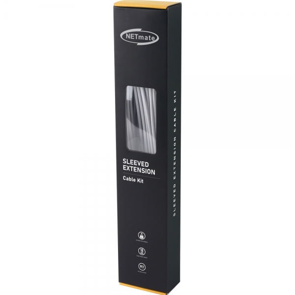 강원전자 넷메이트 PSU 연장 18AWG 슬리빙 케이블 세트 (화이트 6종) [EZDIY-FAB] NM-DPI154