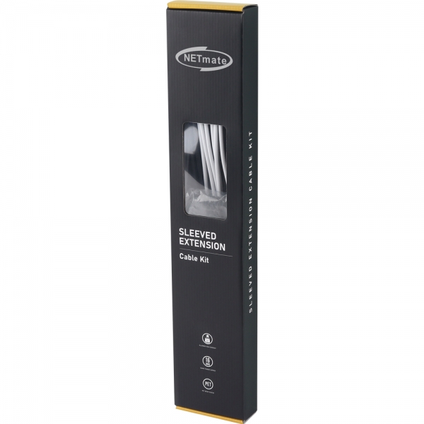 강원전자 넷메이트 PSU 연장 18AWG 슬리빙 케이블 세트 (블랙/화이트 4종) [EZDIY-FAB] NM-DPI1244