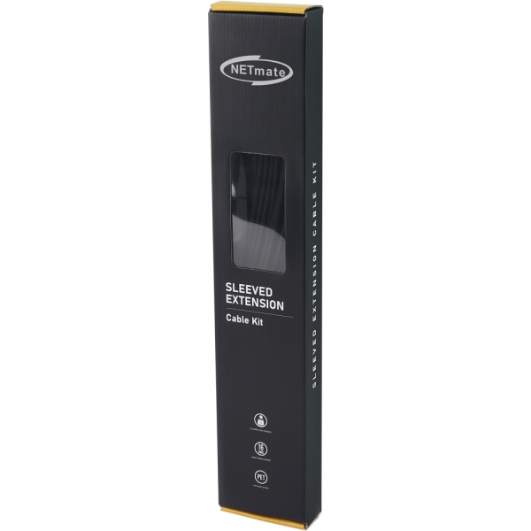 강원전자 넷메이트 PSU 연장 18AWG 슬리빙 케이블 세트 (블랙 4종) [EZDIY-FAB] NM-DPI1241
