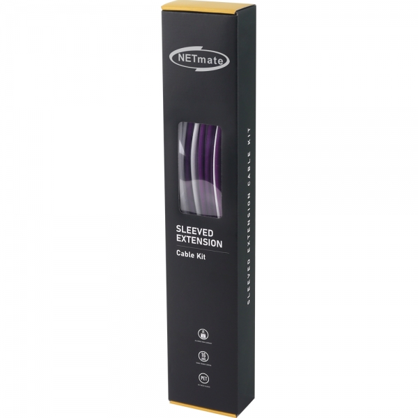 강원전자 넷메이트 PSU 연장 16AWG 슬리빙 케이블 0.3m (화이트/퍼플 6종) [EZDIY-FAB] NM-DPR0363