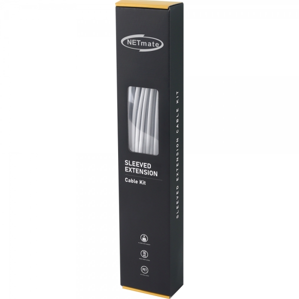 강원전자 넷메이트 PSU 연장 16AWG 슬리빙 케이블 0.3m (화이트 6종) [EZDIY-FAB] NM-DPR0591EZ