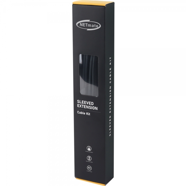 강원전자 넷메이트 PSU 연장 16AWG 슬리빙 케이블 0.3m (블랙/그레이 6종) [EZDIY-FAB] NM-DPR036