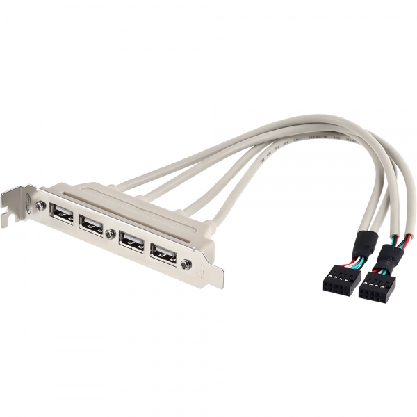 강원전자 넷메이트 USB2.0 4포트 브라켓 케이블 0.3m NMB-U204