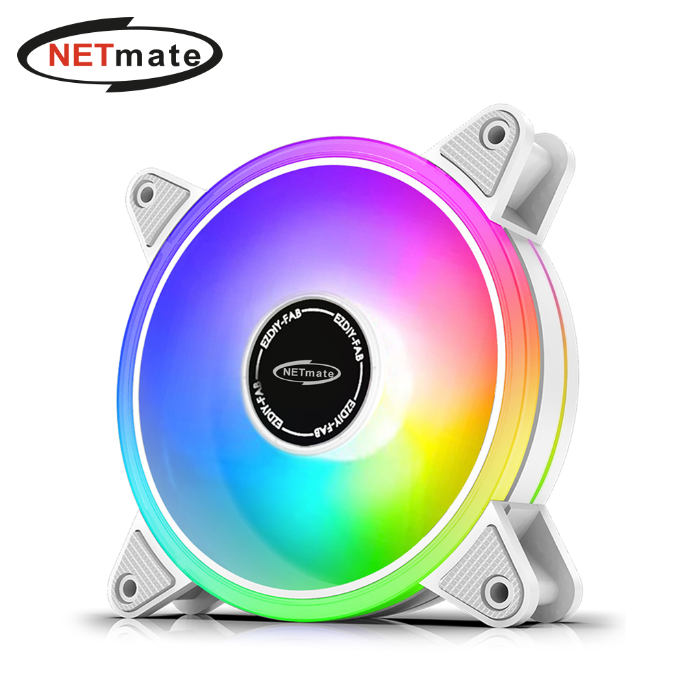 강원전자 넷메이트 Moonlight ARGB PWM 120mm 쿨링팬(화이트/단품) [EZDIY-FAB] NM-DPR04418