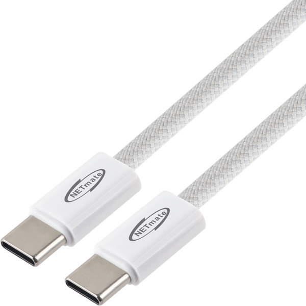 강원전자 넷메이트 USB2.0 마그네틱 C타입 60W 고속충전 케이블 1m (화이트) NM-UCC2601WM