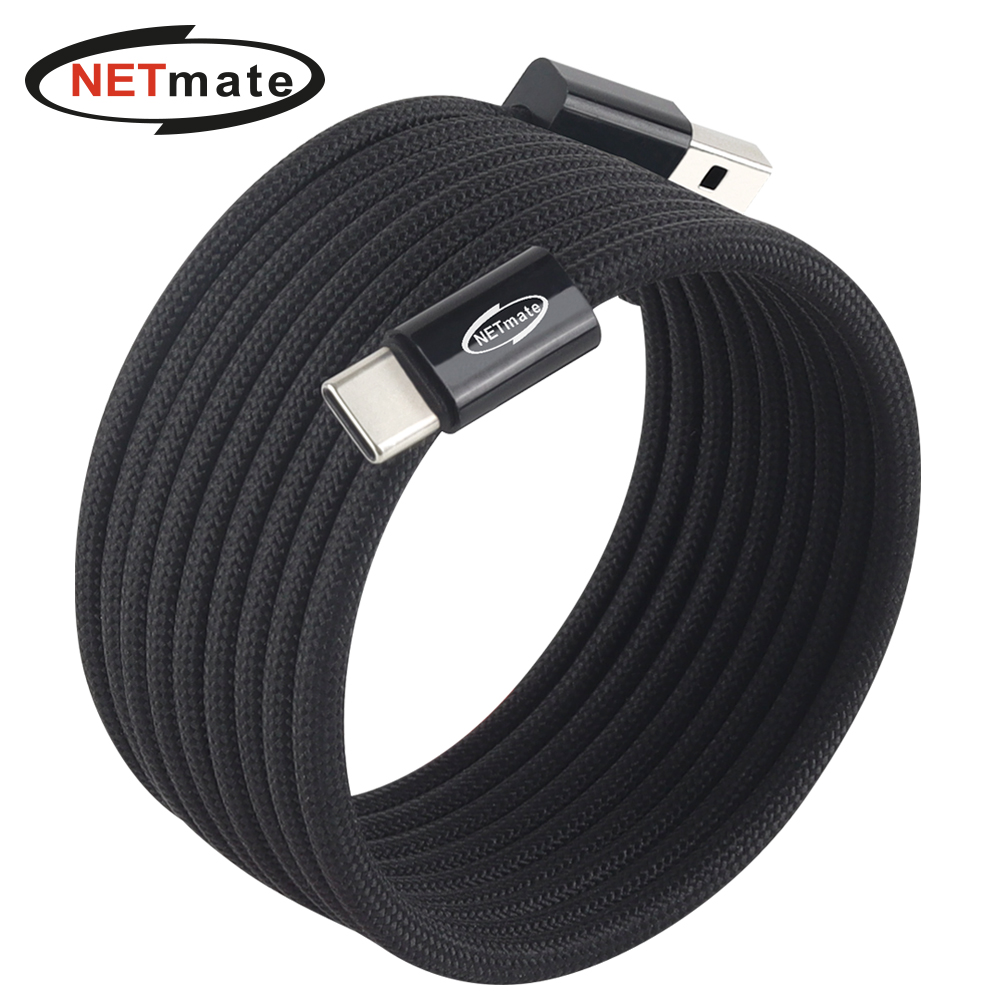 강원전자 넷메이트 USB2.0 마그네틱 AM-CM 케이블 2m (블랙) NM-UCA2152BM