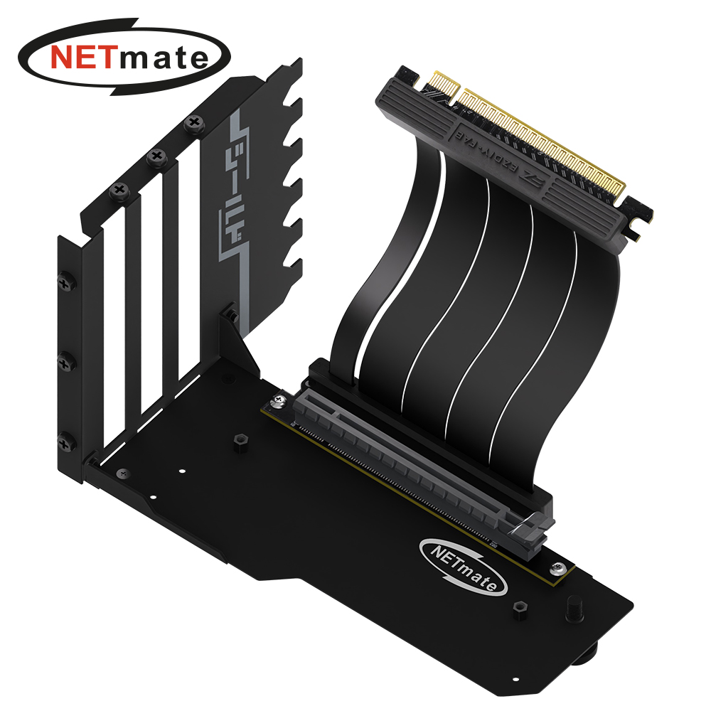 강원전자 넷메이트 PCI-E 4.0 라이저 케이블 지지대 키트 (블랙) [EZDIY-FAB] NM-HPI344