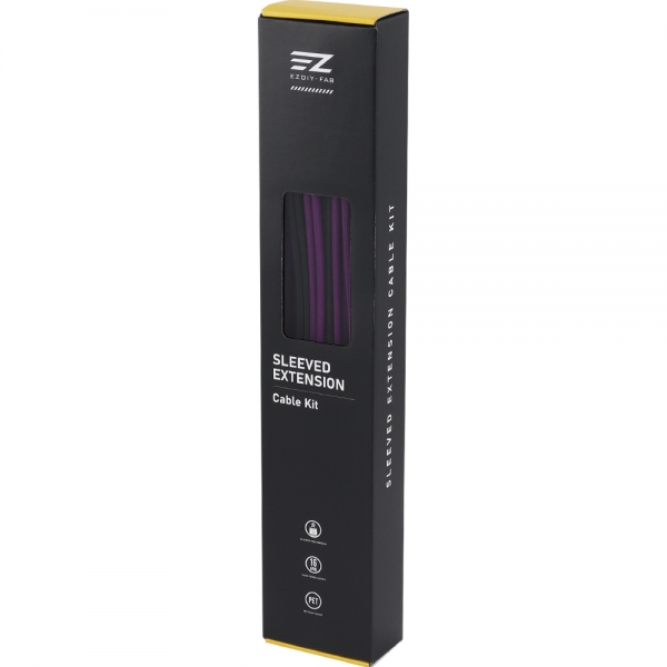 강원전자 넷메이트 PSU 연장 16AWG 슬리빙 케이블 세트 (블랙/퍼플 6종) [EZDIY-FAB] NM-DPI2285