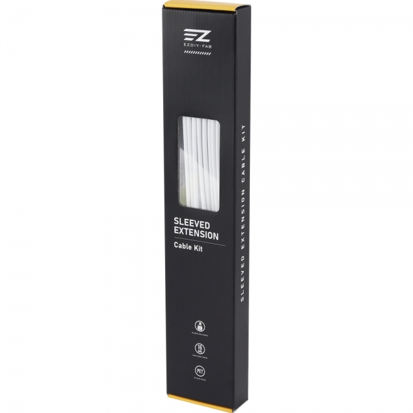 강원전자 넷메이트 PSU 연장 16AWG 슬리빙 케이블 세트 (올화이트 4종) [EZDIY-FAB] NM-DPI2271