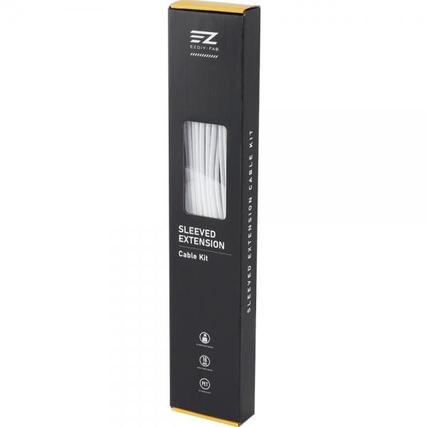 강원전자 넷메이트 PSU 연장 16AWG 슬리빙 케이블 세트 (올화이트 4종) [EZDIY-FAB] NM-DPI2121