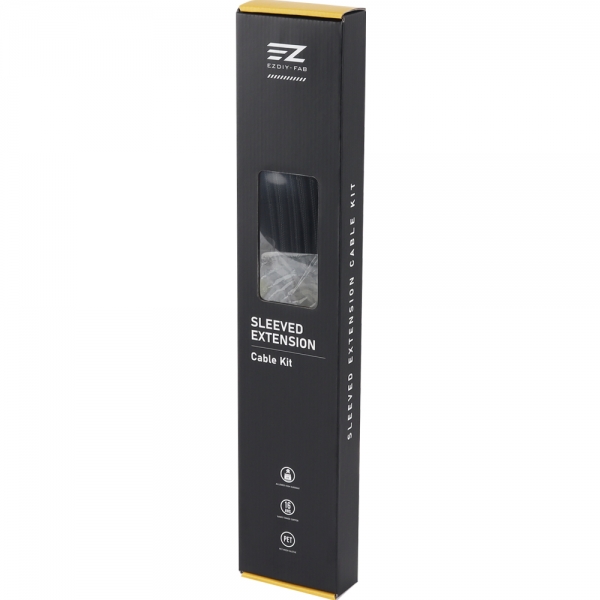 강원전자 넷메이트 PSU 연장 16AWG 슬리빙 케이블 세트 (블랙 4종) [EZDIY-FAB] NM-DPI212