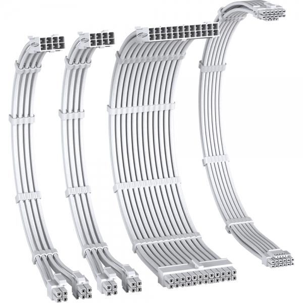 강원전자 넷메이트 PSU 연장 16AWG 슬리빙 케이블 세트 (올화이트 4종) [EZDIY-FAB] NM-DPI2131