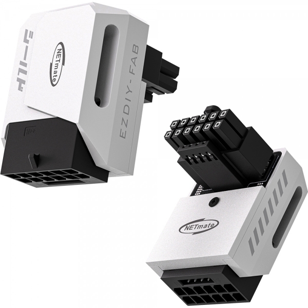 강원전자 넷메이트 600W 12V-2x6 변환 어댑터 (알루미늄 화이트/STD 90도) [EZDIY-FAB] NM-DPI18935