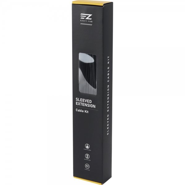 강원전자 넷메이트 PSU 연장 18AWG 슬리빙 케이블 세트 (카본/그레이 6종) [EZDIY-FAB] NM-DPI1549