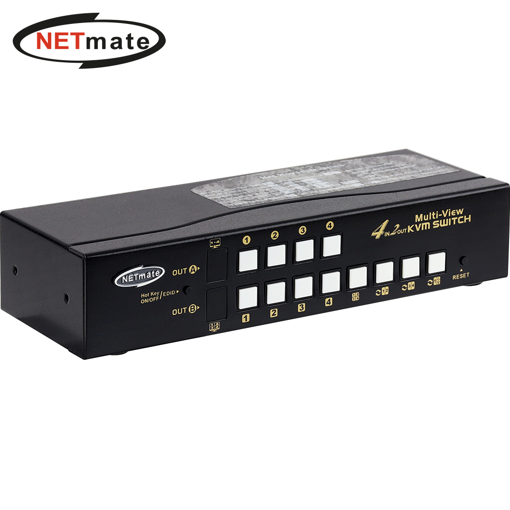 강원전자 넷메이트 Multi-View 듀얼 4K HDMI KVM 4:1 스위치(USB) NM-HKM4304D