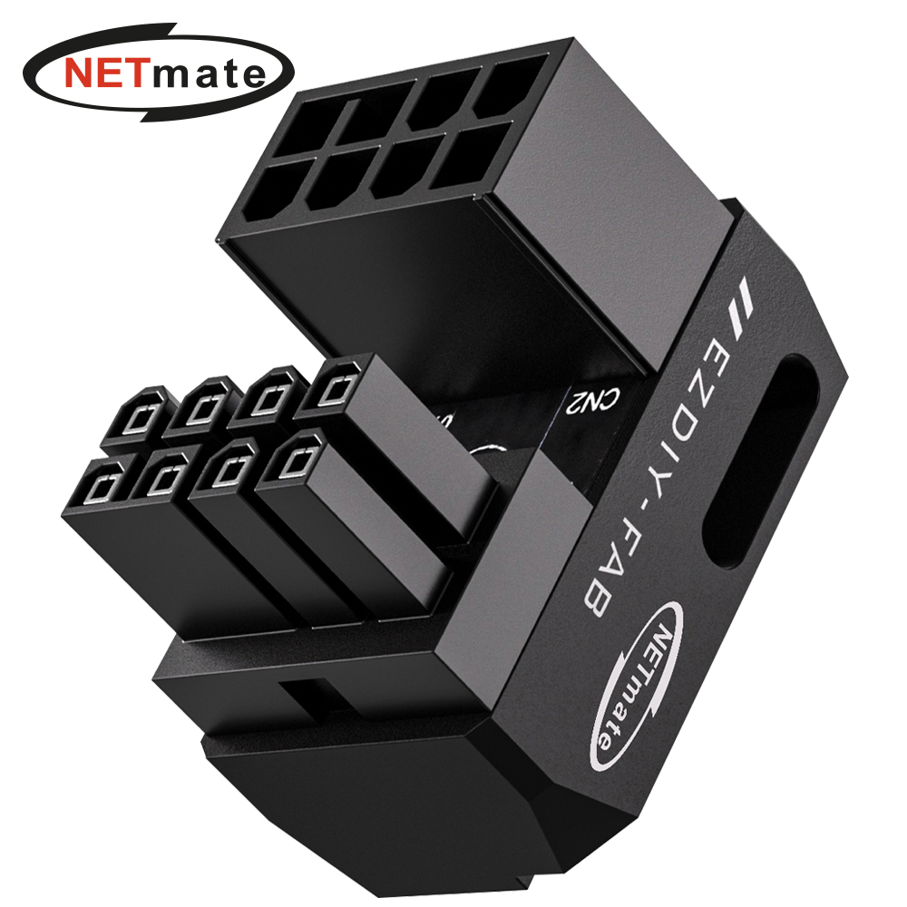 강원전자 넷메이트 PCI-E 8핀 변환 어댑터 (블랙/STD 180도/단품) [EZDIY-FAB] NM-DPI226