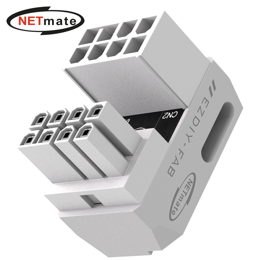 강원전자 넷메이트 PCI-E 8핀 변환 어댑터 (화이트/STD 180도/단품) [EZDIY-FAB] NM-DPI2264