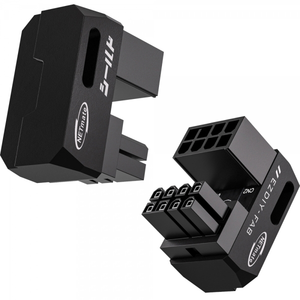 강원전자 넷메이트 PCI-E 8핀 변환 어댑터 (블랙/STD 180도/2PACK) [EZDIY-FAB] NM-DPI2268