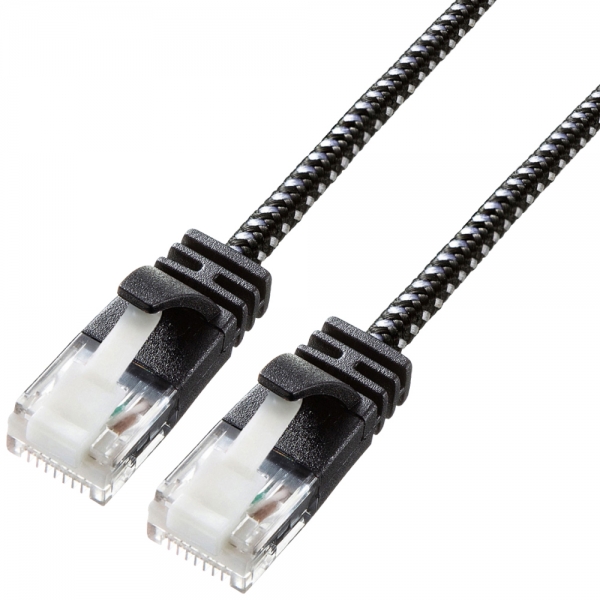강원전자 산와서플라이 CAT.6A UTP 슬림 랜 케이블 5m (블랙&화이트) KB-T6AME-05BKW