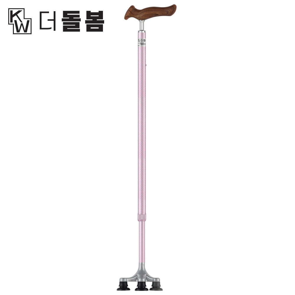 강원전자 더돌봄 프리미엄 6발 자립형 오른손 지팡이(핑크) DB-CSTBC02