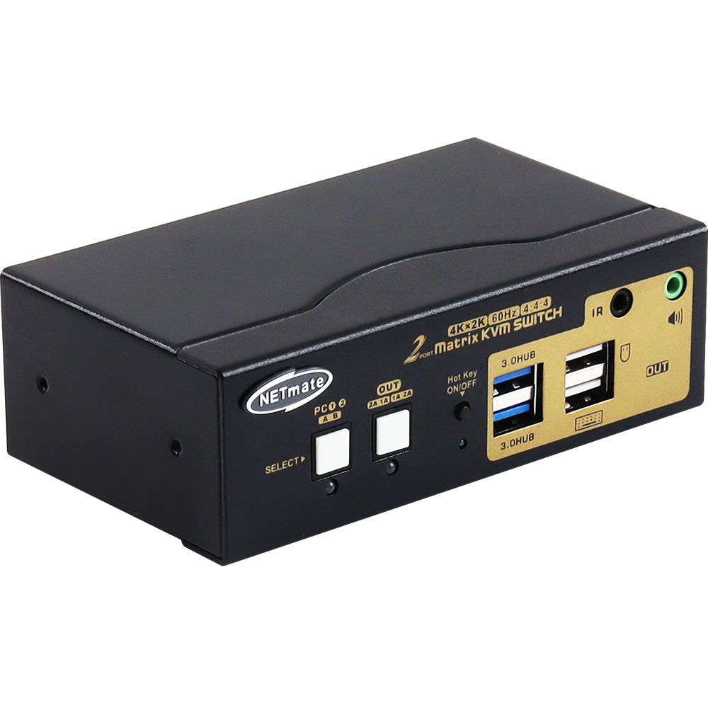 강원전자 넷메이트 듀얼 4K 60Hz HDMI 매트릭스 KVM 2:1 스위치(USB) NM-HKT4602D