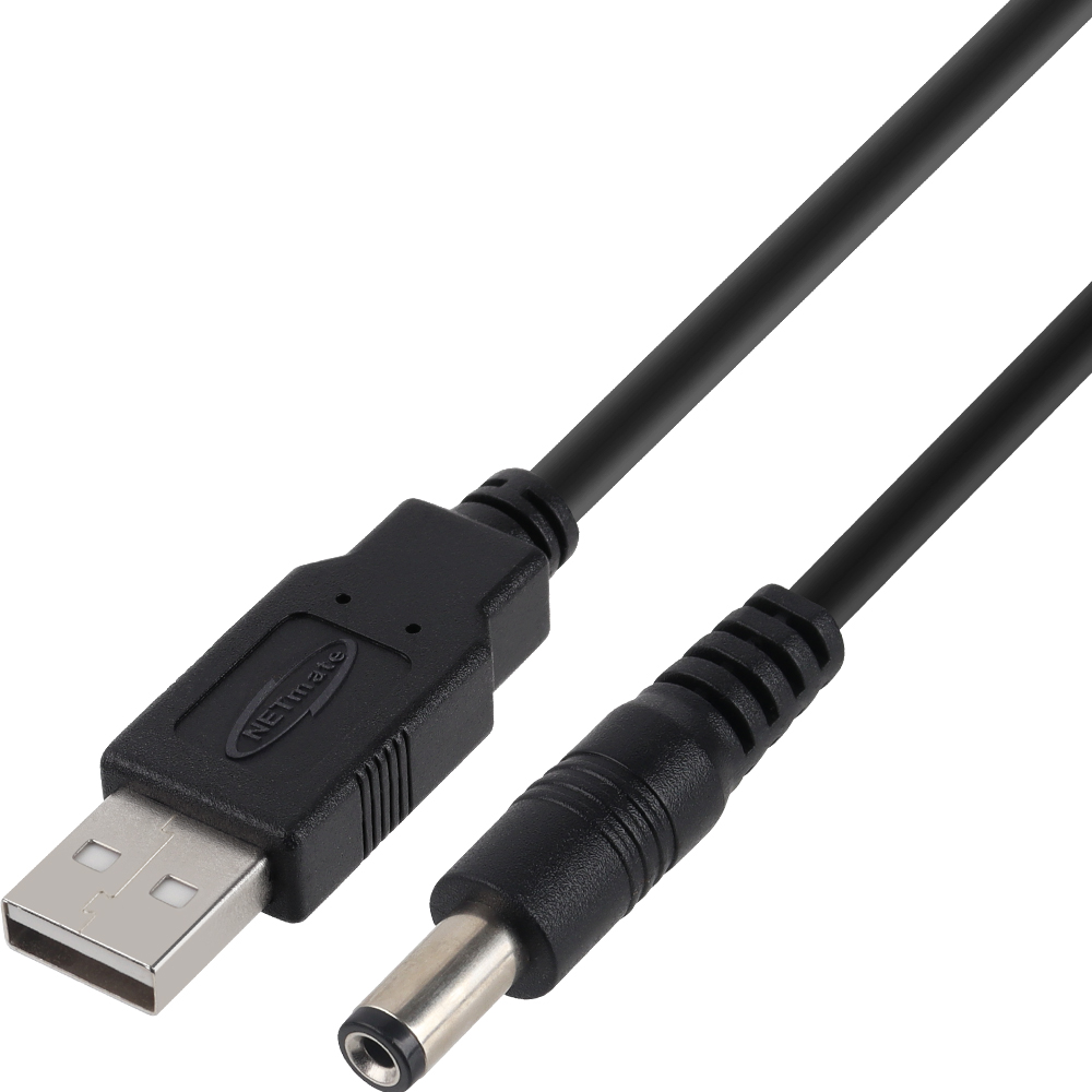 강원전자 넷메이트 USB 전원 케이블 1m (5.5x2.1mm/0.5W/블랙) NMC-UP2110P5B