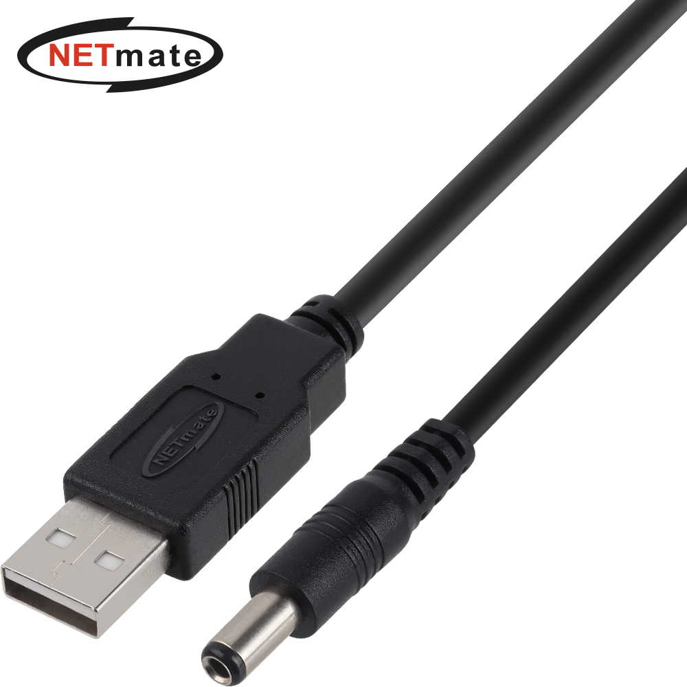 강원전자 넷메이트 USB 전원 케이블 1m (5.5x2.5mm/18W/블랙) NMC-UP251018B