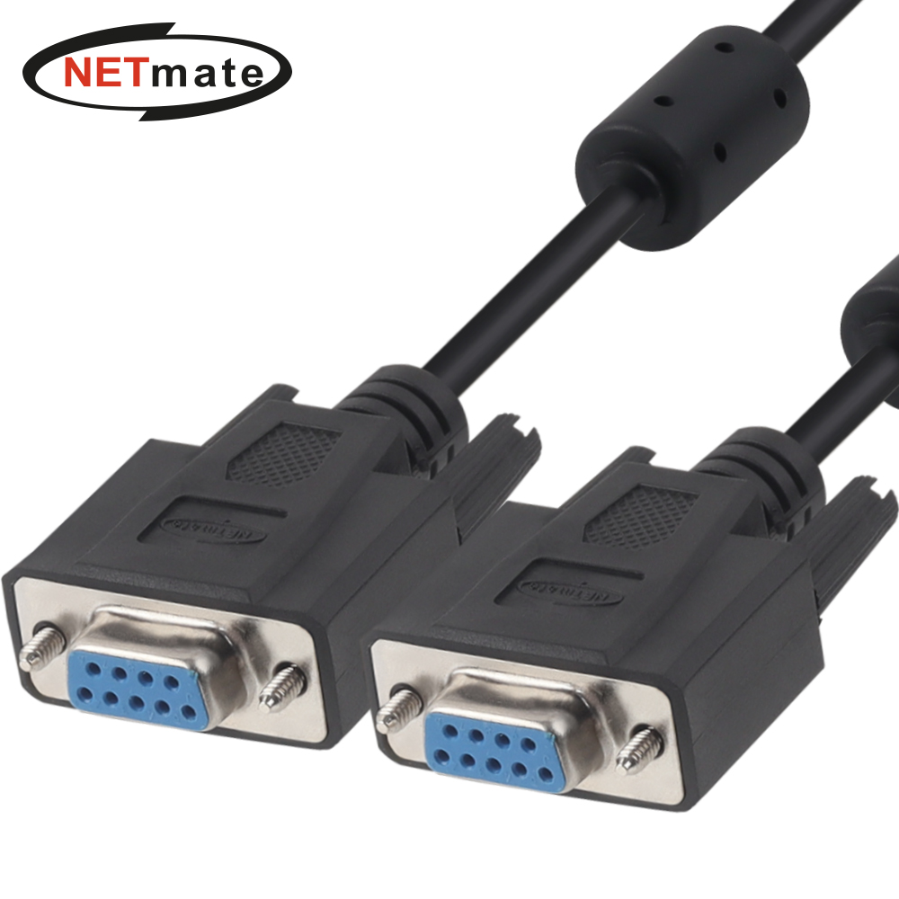 강원전자 넷메이트 9핀 F/F NULL MODEM 케이블 10m (블랙) NMC-SFF100B