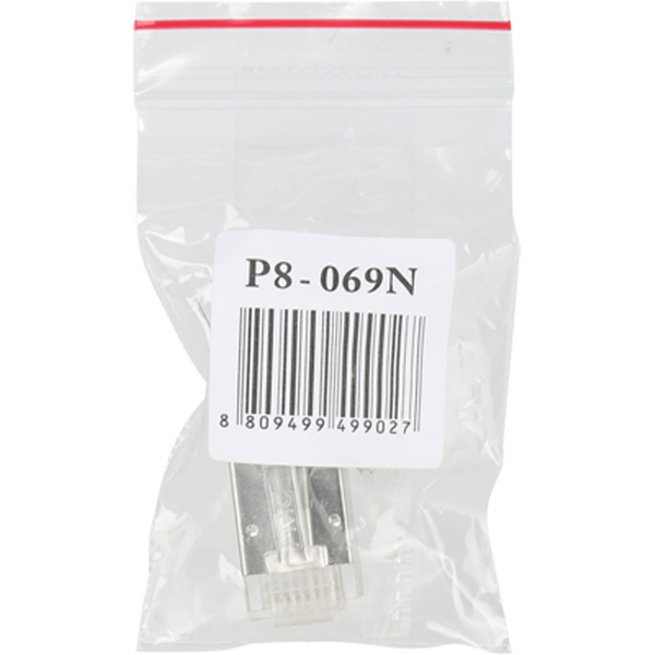 강원전자 플러그마스터 STP CAT.7/CAT.6A RJ-45 8P8C 플러그 - Two Prongs 핀 P8-069N(100개)