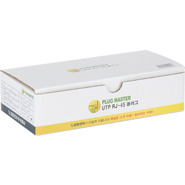강원전자 플러그마스터 STP CAT.7/CAT.6A RJ-45 8P8C 플러그 - Two Prongs 핀 P8-069N(100개)