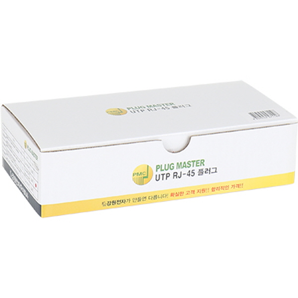 강원전자 플러그마스터 STP CAT.7/CAT.6A RJ-45 8P8C 플러그 - Three Prongs 핀 P8-0643(낱개)