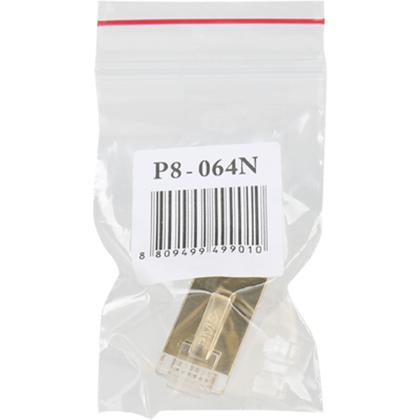 강원전자 플러그마스터 STP CAT.7/CAT.6A RJ-45 8P8C 플러그 - Two Prongs 핀 P8-064N(낱개)