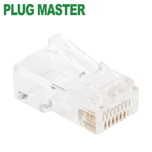 강원전자 플러그마스터 UTP CAT.5E RJ-45 8P8C 플러그(클리어) - Three Prongs 핀 P8-0073(100개)