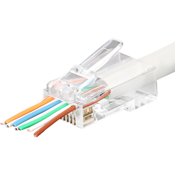 강원전자 플러그마스터 UTP CAT.6 RJ-45 8P8C EZ 플러그(클리어) - Three Prongs 핀 P8-007-48(100개)