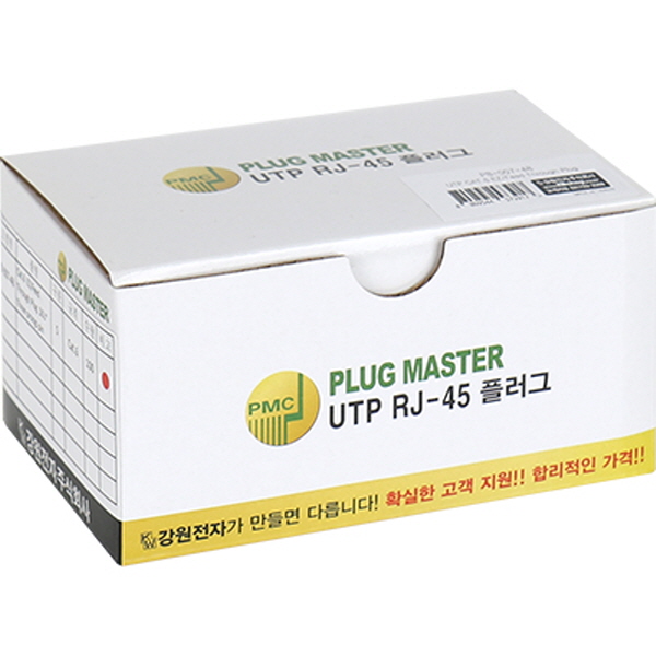 강원전자 플러그마스터 UTP CAT.6 RJ-45 8P8C EZ 플러그(클리어) - Three Prongs 핀 P8-007-48(낱개)