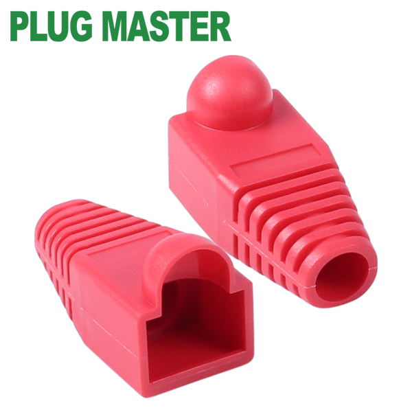 강원전자 플러그마스터 RJ-45 통부트(6mm/레드) NM-SR001R(100개)