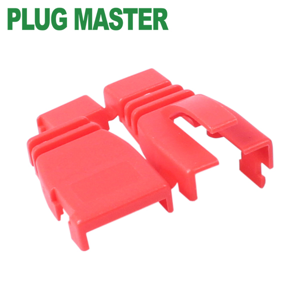 강원전자 플러그마스터 RJ-45 조립형 통부트(6mm/레드) NM-SR002R(100개)
