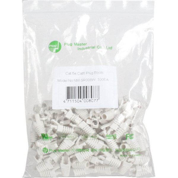 강원전자 플러그마스터 RJ-45 락(Lock) 부트(6mm/화이트) NM-SR008W(100개)