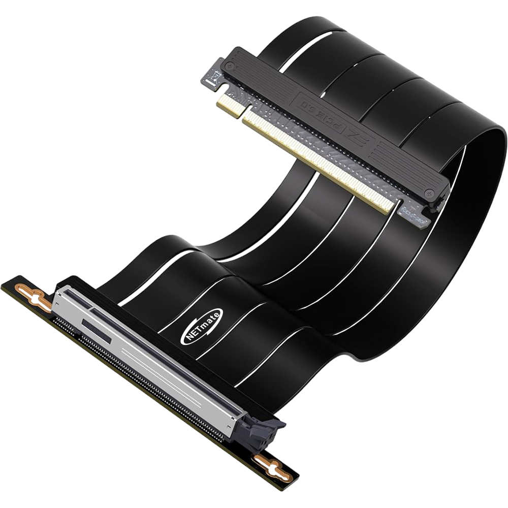 강원전자 넷메이트 PCI-E 5.0 라이저 케이블 300mm (블랙/90도) [EZDIY-FAB] NM-DPC2474