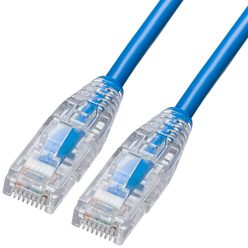 강원전자 산와서플라이 CAT.6A UTP Slim 랜 케이블 5m (블루) KB-SL6AYS-05BL