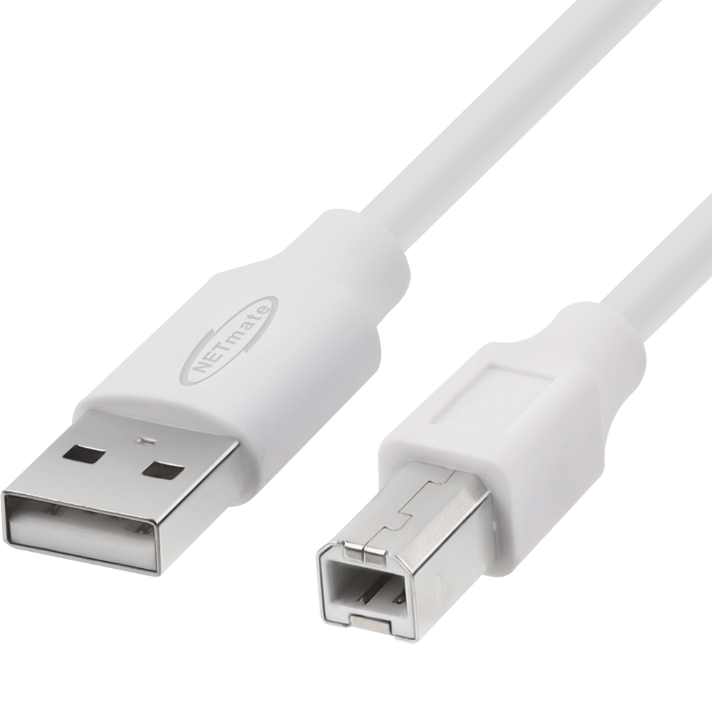 강원전자 넷메이트 USB2.0 AM-BM 케이블 10m (화이트/24AWG) NM-TUB2100