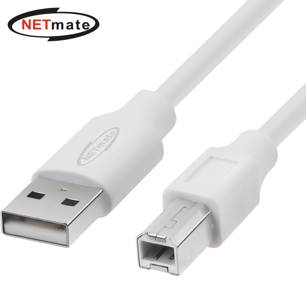 강원전자 넷메이트 USB2.0 AM-BM 케이블 10m (화이트/24AWG) NM-TUB2100