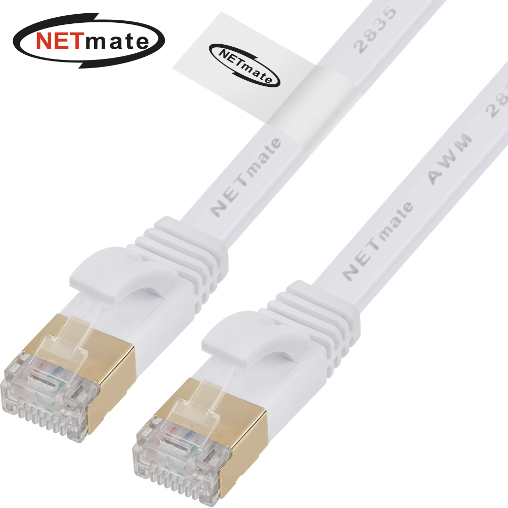 강원전자 넷메이트 CAT.7 STP FLAT 랜 케이블 5m (화이트) NM-UF750W